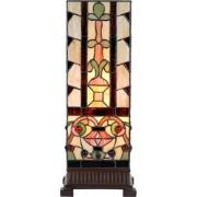 LumiLamp Tiffany Tafellamp  18x18x45 cm Beige Glas Tiffany Bureaulamp