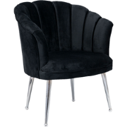 Luxe Velvet Schelp Fauteuil Mila Zwart | Zilveren Poten