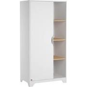 Kast met 1 deur, 2 kledingstangen en 3 open planken L88.5cm - Leaf