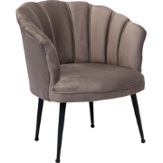 Luxe Velvet Schelp Fauteuil Mila Mokka | Zwarte Poten