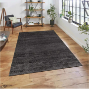 Tapijtenloods Loft Modern Effen Antraciet vloerkleed Laagpolig- 80x150...