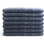 OUTLET BADTEXTIEL - set van 6 - gastendoek 30x50 - jeans blauw