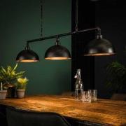 Hoyz - Hanglamp Industrial Tube - 3 Lampen - Halfronde Kap - Grijs/Zwa...