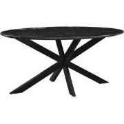 Livingfurn -  Eetkamertafel - Rond -  Riverwood  - 180 cm - Zwart