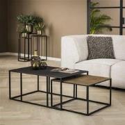 Hoyz Collection - Salontafel Iron Metallic - Grijs - Set van 2