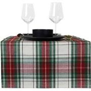 Unique Living - Tafelloper Xmas Tartan - 45x150cm - White