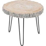 J-line - Bijzettafel Paulownia Hout/ijzer Grey Wash Small - 47x42x40cm