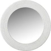 J-line - Spiegel Rond Ribbels Polyresine Wit - 50.3x3.2x50.3cm