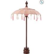 J-line - Parasol+voet Kwastjes/schelpen Peche Hout Donker Bruin Small ...