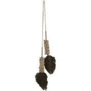 J-line - Hanger Schelpen+katoen Touw Textiel Naturel/donkerbruin - 145...