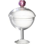 J-line - Voorraadpot Diamant Kristal Transparant/roze Glas Large - 14x...