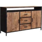 Livingfurn - Dressoir Sturdy Open 150 cm - Mangohout / Gecoat Staal