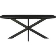 Livingfurn - Eetkamertafel Jesper Danish Oval Black 180cm - Mangohout ...