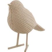 Present Time - Beeld Knitted Vogel Small - Zachtbruin