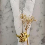 Gouden blad servetring | Servetring goud | Tafeldecoratie | Bruiloft d...