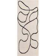 Scandinavisch Boho Loper Gang ENSO - Wit/Zwart - 80x220 cm