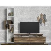 TV Meubel Set Tulip Wit Walnoot Melamine 160x166,7x29,5 cm