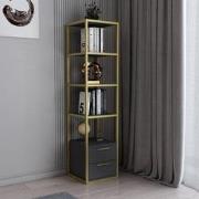 Boekenkast Robbins Gold Goud Antraciet Melamine 39x160x39 cm