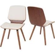 Cosmo Casa Set van 2 eetkamerstoelen - Gebogen hout - Retro ontwerp - ...