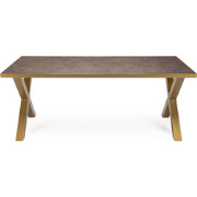 Stalux Eettafel 'Roos' 200 x 100cm, kleur goud / lederlook bruin