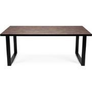 Stalux Eettafel 'Joop' 240 x 100cm, kleur zwart / lederlook bruin