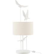 J-line - Tafellamp Vogels Poly Wit/beige - 30.5x30.5x79cm