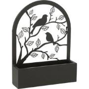 J-line - Wanddeco/bloempot Vogels Metaal Zwart - 31x8.5x41cm