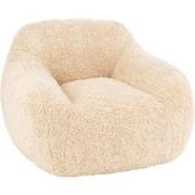 J-line - Fauteuil Shearl Polyester Creme Small - 99x98x75cm