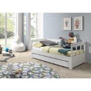 LUCEVI - Pino 91 Uitschuif Kajuitbed + Lattenbodem - Wit - 90/180x200 ...