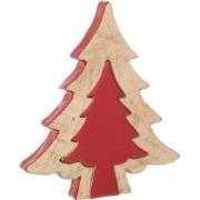 J-line - Puzzel Kerstboom Mango Rood L - 24.5x4x30cm