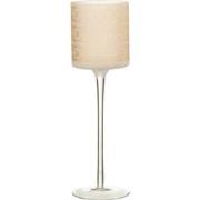 J-line - Theelichthouder On Voet Glas Beige Large - 9x9x30cm