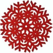 Unique Living | Placemat Ice | Rond | Polyester | Rood | Ø38cm