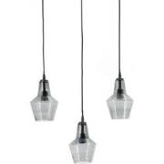 Hanglamp Orion Glas, 3-lamps - Zwart