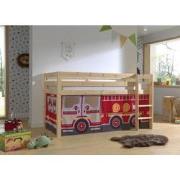 LUCEVI - Pino Halfhoogslaper H115CM + Ladder + Fire Truck Gordijntjes ...