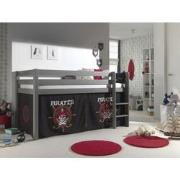 LUCEVI - Pino Halfhoogslaper H115CM + Ladder + Pirates Gordijntjes - G...