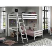 LUCEVI - Pino Mezzanine bed 140x200 cm + Ladder + Bed 90x200 cm - Wit