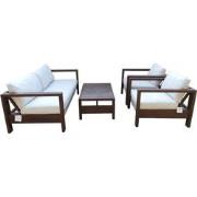 ZAMBRA LOUNGE SET 4PCS ( 2X ARMCHAIR  BENCH  COFFEE TABLE)  -  BRAIDED...