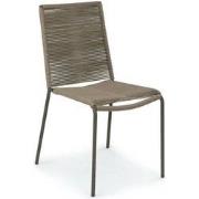 NOVARA STACKABLE SIDECHAIR 12053  -  STEEL OLIVE