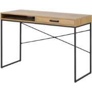 Vic houten bureau naturel - met opbergvak - 110 x 45 cm