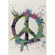 Tapijtenloods Freestyle Peace Vloerkleed Laagpolig Creme Multi- 120x17...