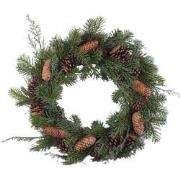 PTMD Kerstkrans Wreath - 46x10x46 cm - Polyester - Bruin