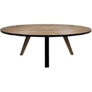 HSM Collection-Ovale Eettafel Milano-220x110x76-Naturel/Zwart-Acacia/M...