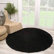 Tapijtenloods Loca Shaggy Rond Vloerkleed Zwart Hoogpolig- 240 CM ROND