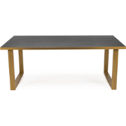 Stalux Eettafel 'Joop' 200 x 100cm, kleur goud / zwart eiken