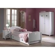 LUCEVI - Amori bed + Nachtkastje + 2 Deurs Kleerkast + Rolbed - Wit - ...