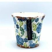 Villa Pottery  Blauw-Groen Pot Flowergarden - 18x17