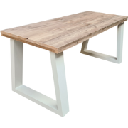 Wood4you - Kinderbureau - Vancouver steigerhout 180Lx70Dx75H wit