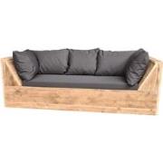 Wood4you - loungebank Phoenix Steigerhout - Plofkussens