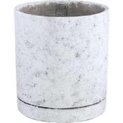 PTMD Bloempot Vik - 24x24x27 cm - Cement - Wit