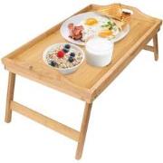 Decopatent® Bamboe inklapbare bedtafel voor op bed met dienblad - Hout...